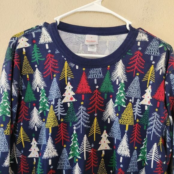 Hanna Andersson Twinkly Trees Organic Cotton Shirt Pajamas Adult Size Xlarge Euc - Picture 5 of 6